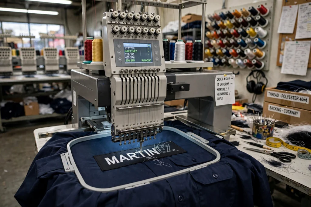 uniform embroidery - embroidery in action