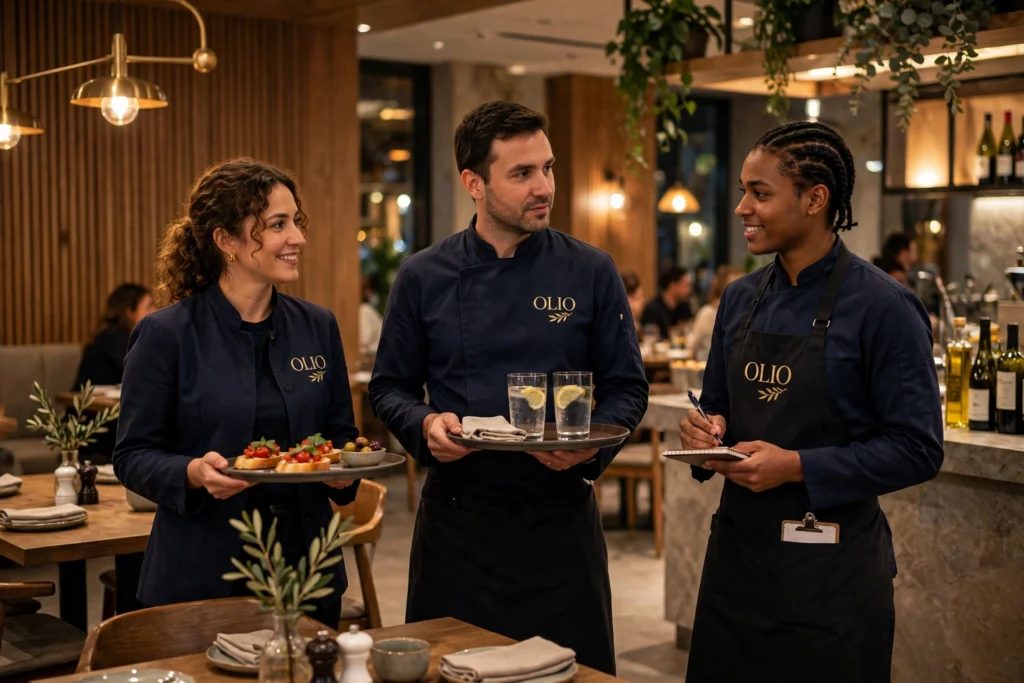 restaurant embroidery - embroidery in action