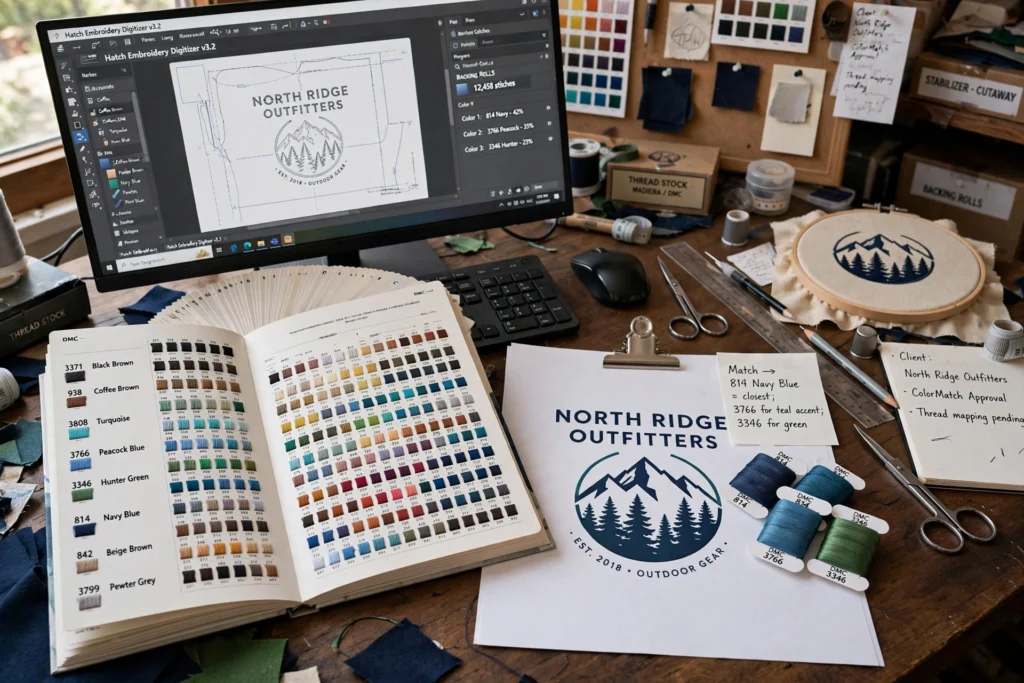 corporate embroidery - embroidery in action